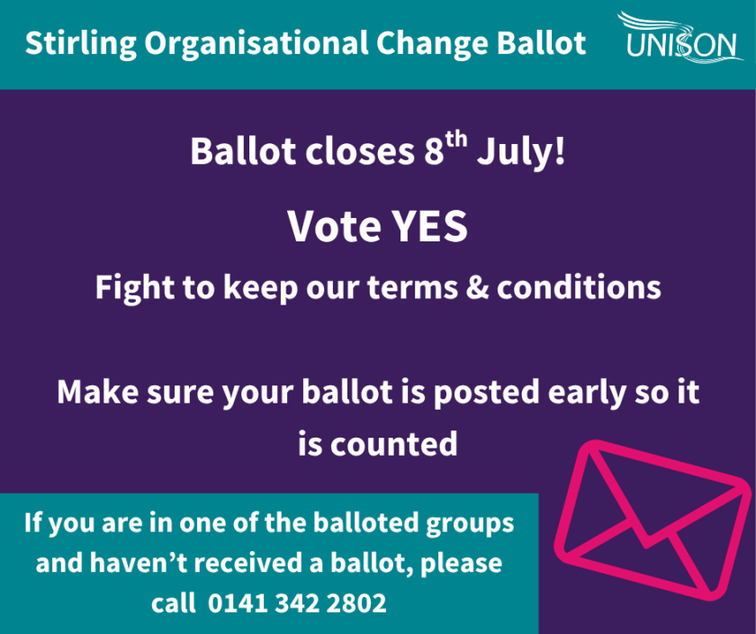 Stirling UNISON’s Industrial Action&nbsp;Ballot