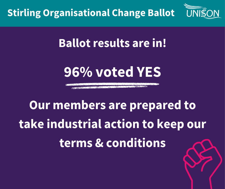 Stirling Council Organisational Change Policy – Ballot&nbsp;Results